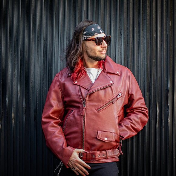 Fillmore Men's Motorcycle Leather Jacket - Picture 5 of 7